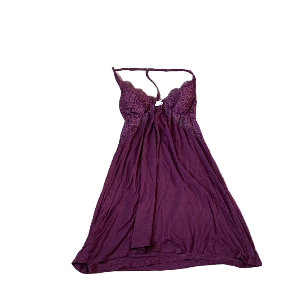 Victoria’s Secret Purple Lace Chemise Babydoll Lingerie Flowy Sleepwear SIZE M
